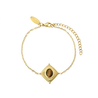 By Shir Armband aus Edelstahl Noé mit Tigerauge