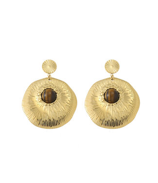 By Shir Luxury Maud tiger eye earrings