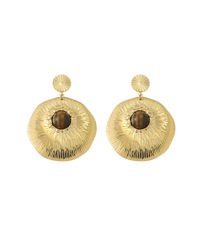 By Shir Luxury Maud tiger eye earrings