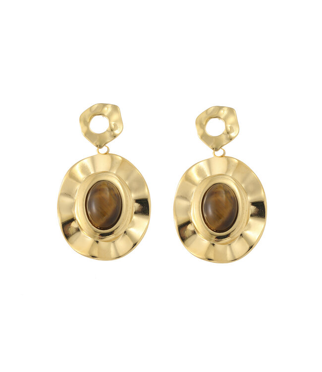 By Shir Luxury Sarah tiger eye earrings