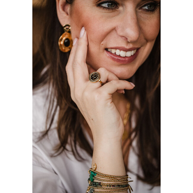 By Shir Oorbellen luxe Sarah zwart agaat