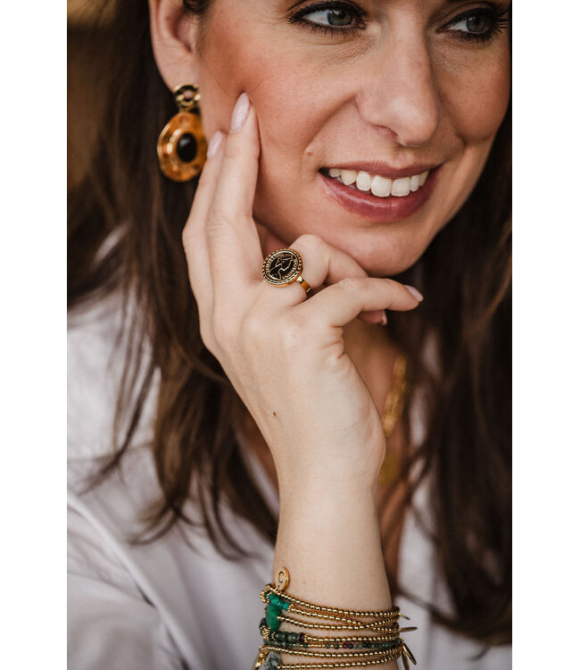 By Shir Luxuriöse Sarah-Ohrringe aus schwarzem Achat