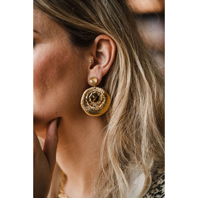 By Shir Oorbellen luxe Maud tijgeroog