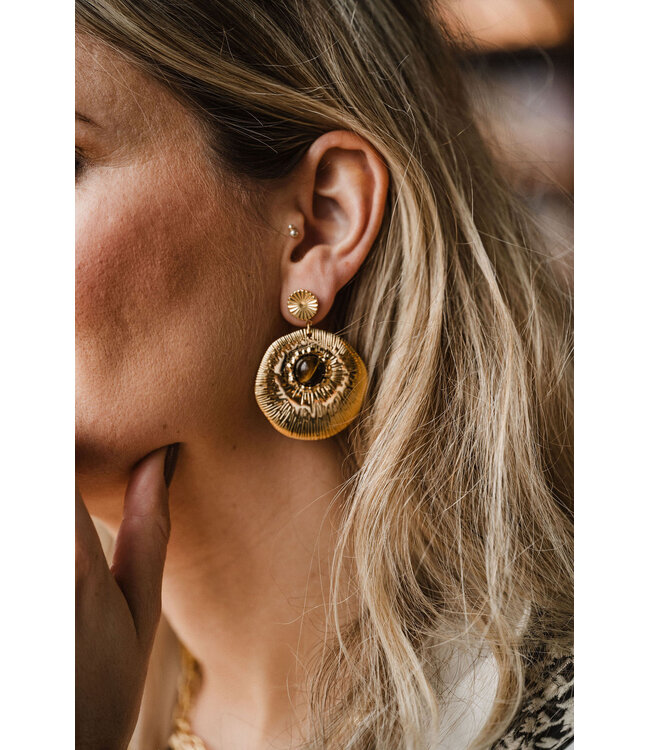 By Shir Luxury Maud tiger eye earrings