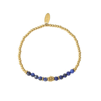 By Shir Armband kraaltjes bohemian Lapis Lazulli goud