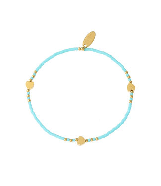 By Shir Armbandperlen Türkis Herzen