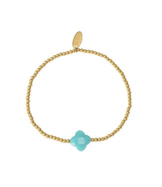 By Shir Armband Perlen Kleeblatt Amazonit