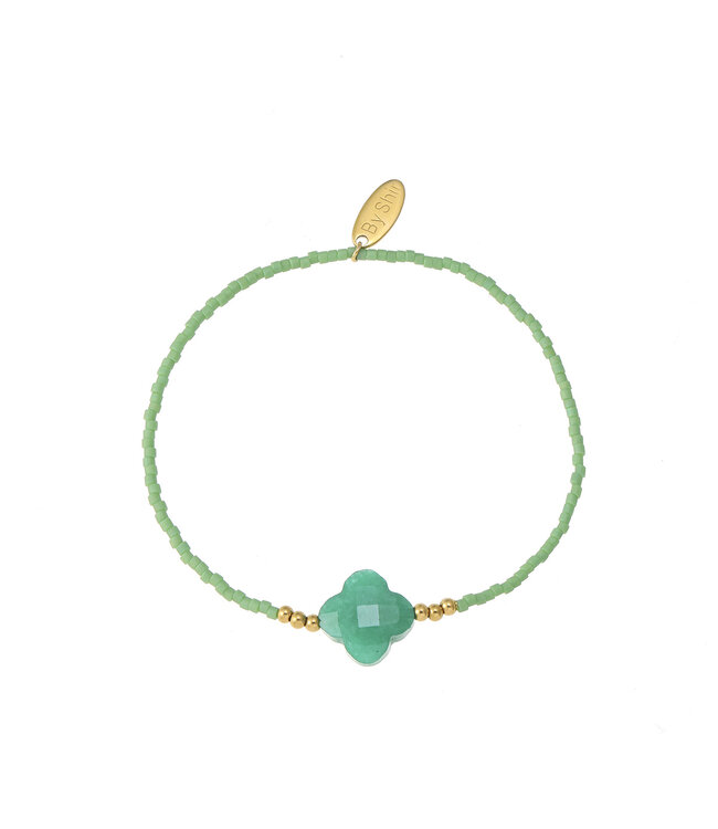 By Shir Bracelet beads green clover green