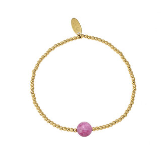 By Shir Armband kraaltjes Ruby edelsteen goud