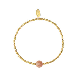 By Shir Armband kraaltjes Zonnesteen (Helioliet) edelsteen