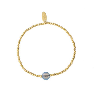 By Shir Armband kraaltjes edelsteen Blauw Agaat