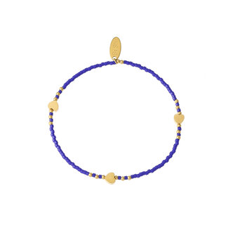 By Shir Armband kraaltjes Pauw Blauw hartjes