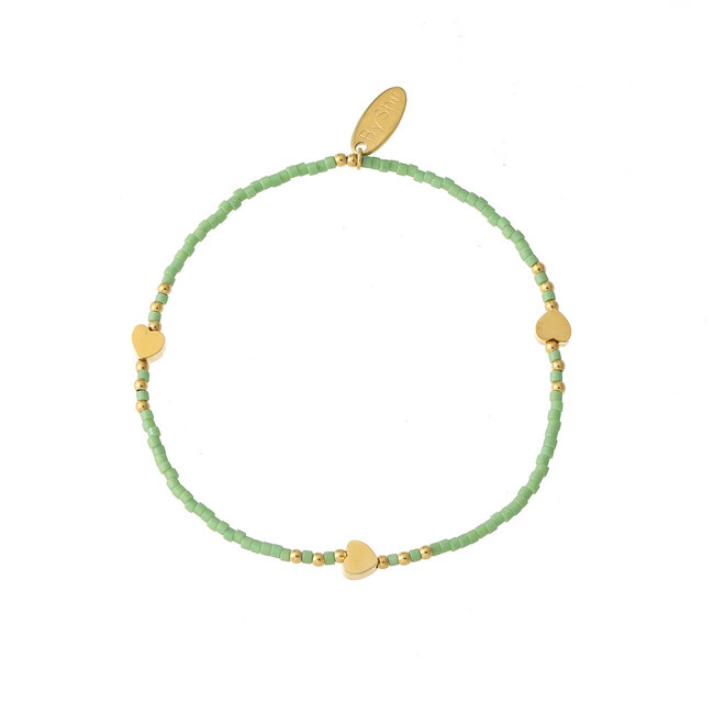 By Shir Bracelet beads green hearts
