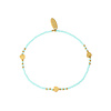 By Shir Armband kraaltjes licht turquoise hartjes