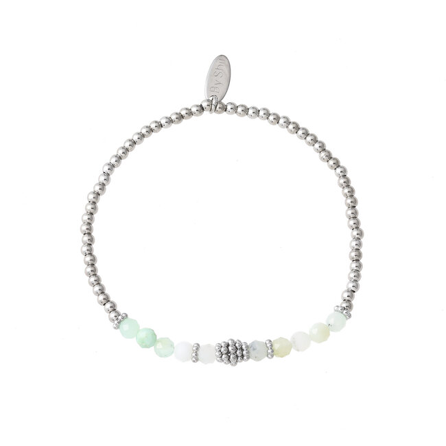 By Shir Armband kraaltjes Jadeiet bohemian zilver