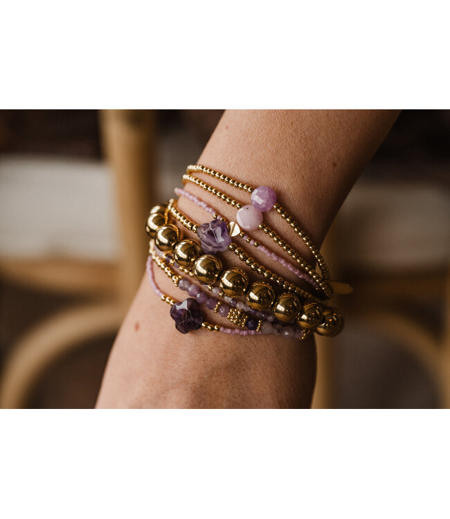 By Shir Bracelet beads Lilac hearts