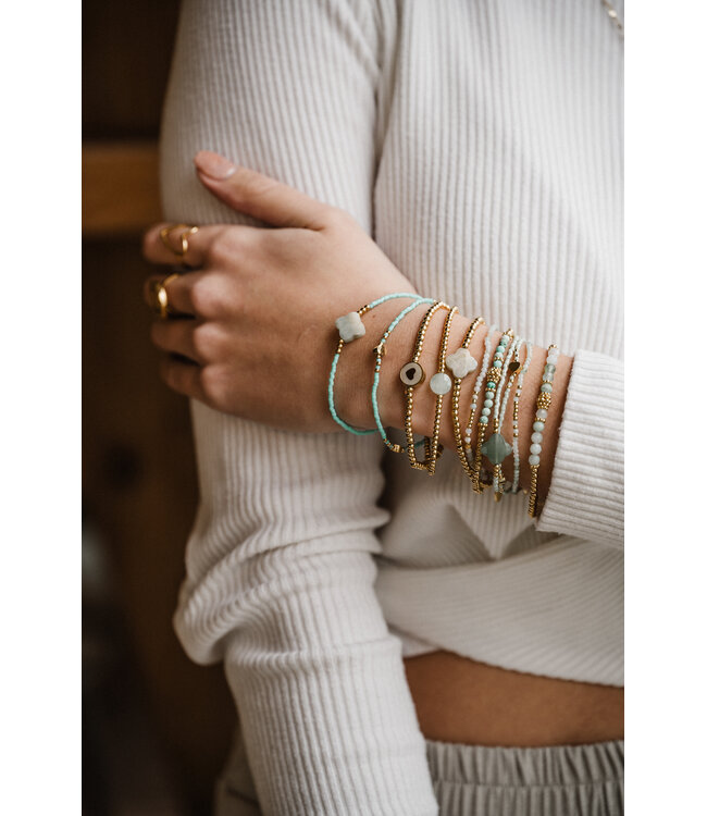 By Shir Bracelet beads light turquoise hearts