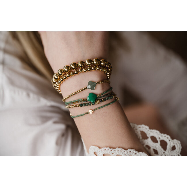 By Shir Bracelet beads green hearts