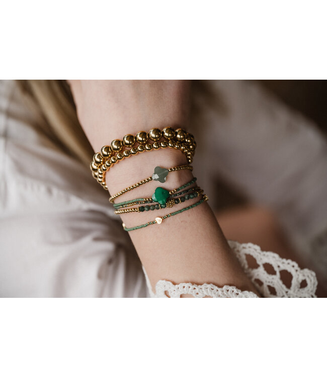 By Shir Bracelet beads green hearts