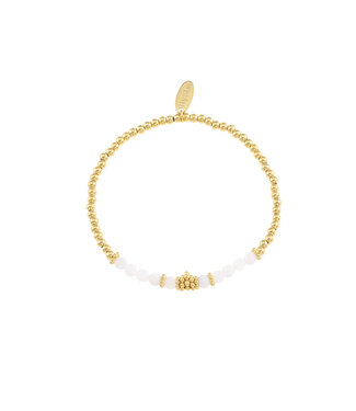 By Shir Armband Perlen Bohemian weiß achat