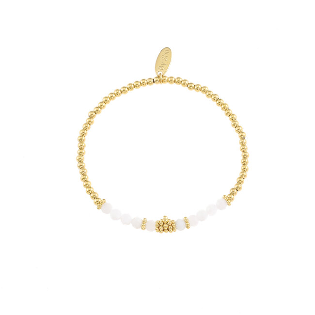 By Shir Armband Perlen Bohemian weiß