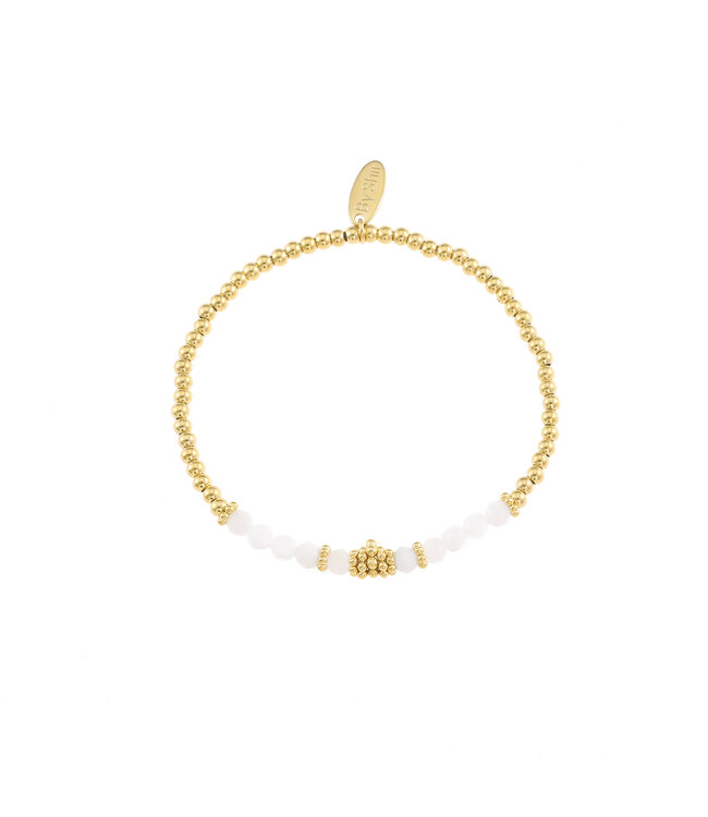 By Shir Armband Perlen Bohemian weiß achat