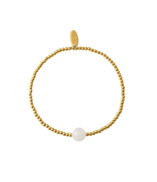 By Shir Armband mit weißen Achatperlen