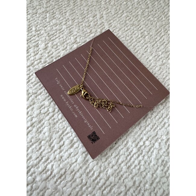 By Shir Armband edelstaal op kaartje Ik denk aan je