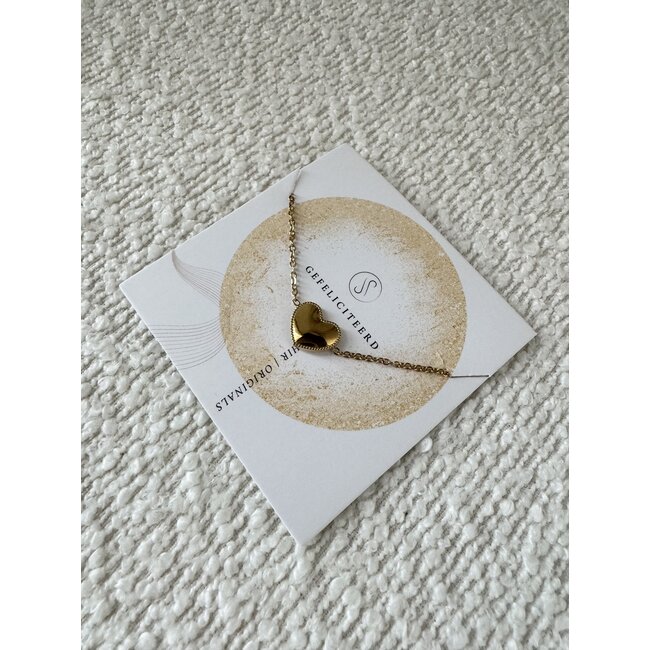 By Shir Armband edelstaal op kaartje Gefeliciteerd