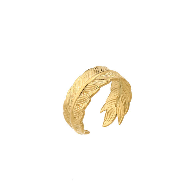 By Shir Ring luxe palm leaf goud