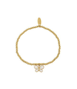 By Shir Armband kraaltjes vlinder wit