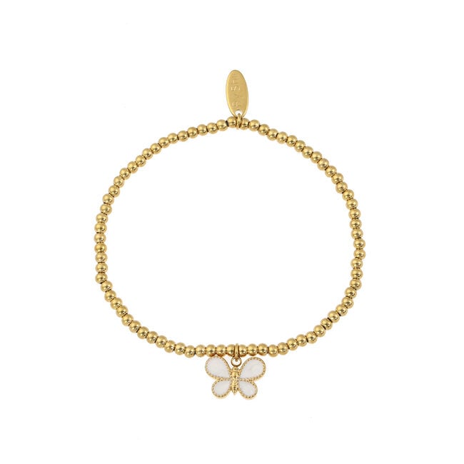 By Shir Bracelet beads butterfly white