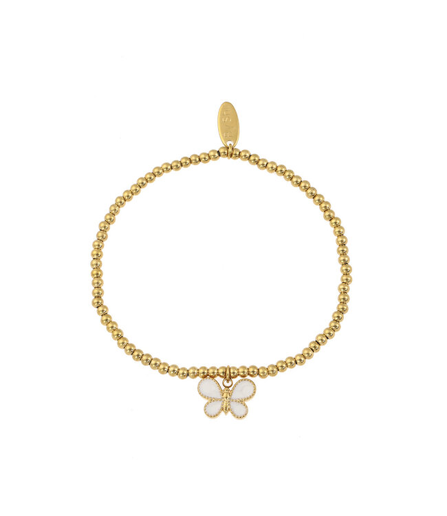 By Shir Bracelet beads butterfly white