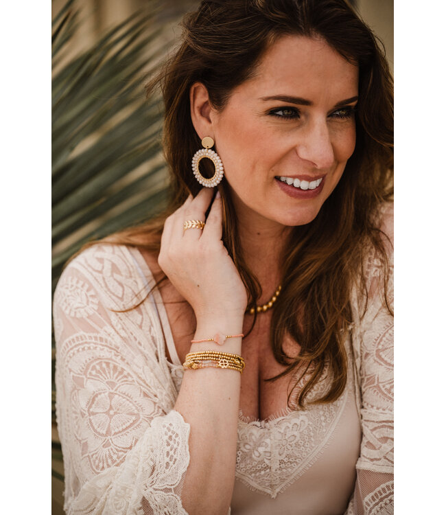 By Shir Oorbellen luxe Sunshine pink