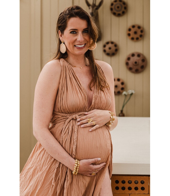 By Shir Luxuriöse, glänzende Champagner-Ohrringe