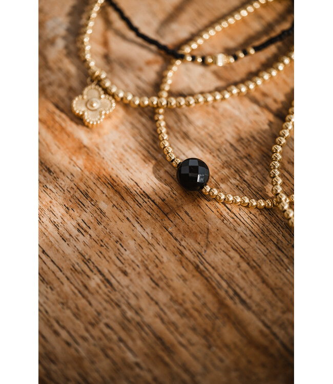 By Shir Armband edelsteen kraaltjes edelsteen zwart