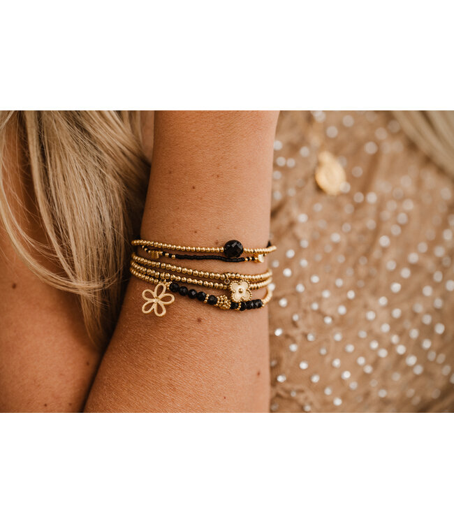 By Shir Armband edelsteen kraaltjes edelsteen zwart