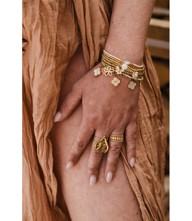 By Shir Armband kraaltjes wit Agaat edelsteen