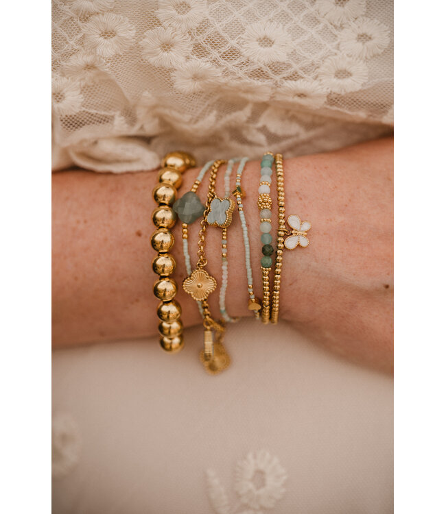 By Shir Bracelet beads turquoise clover Calcite