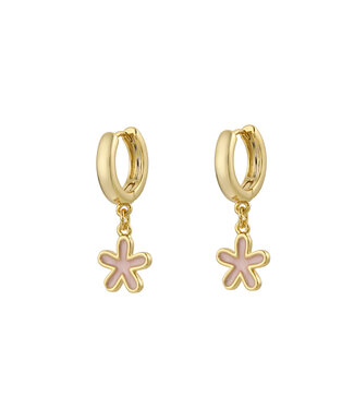 By Shir Oorbellen klein flower pink