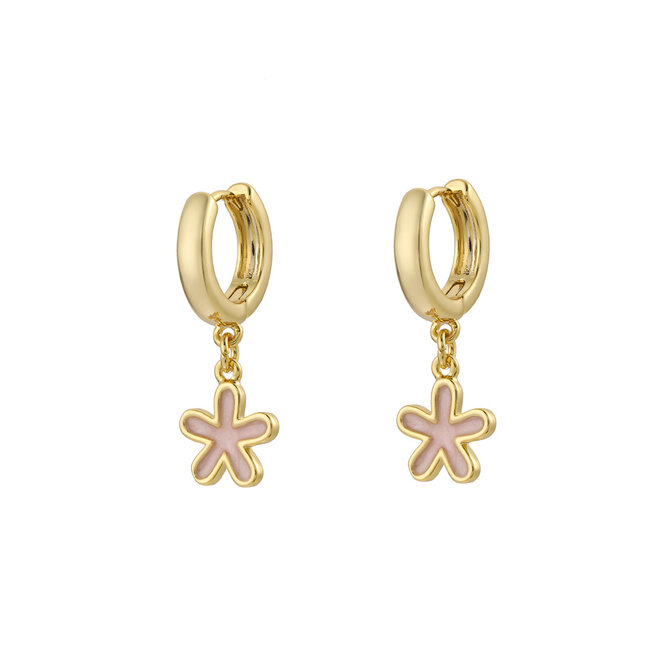 By Shir Oorbellen klein flower pink