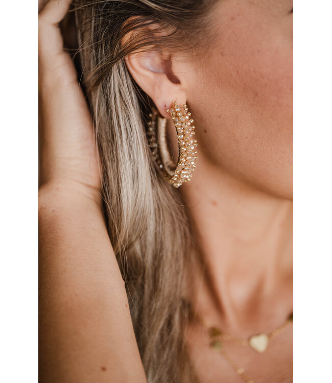 By Shir Luxury sparkle peach earrings