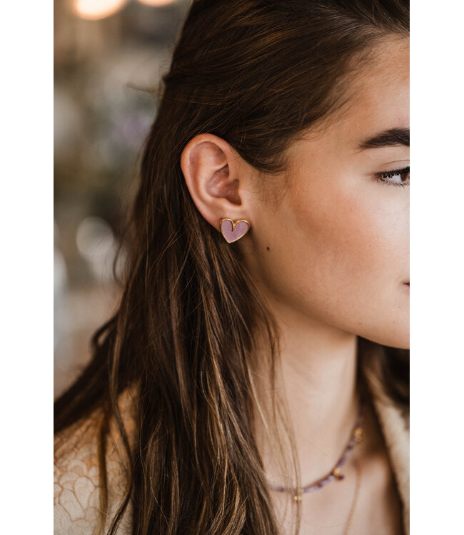 By Shir Oorbellen Luxe sweet love lila