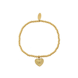 By Shir Bracelet beads heart little balls black stripes