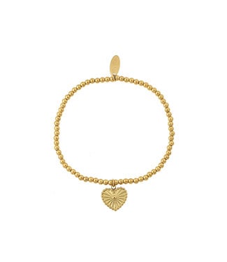 By Shir Armband Perlen Herzchen Kugeln schwarz gestreift