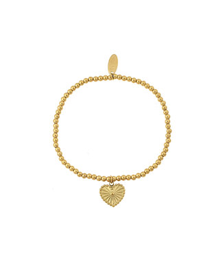 By Shir Bracelet beads heart little balls black stripes