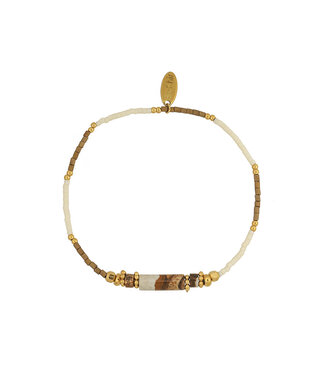 By Shir Armband kraaltjes staafje Picture Jaspis