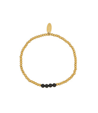 By Shir Armband mit Perlen aus schwarzem Achat