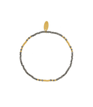 By Shir armband kraaltjes hematiet mix