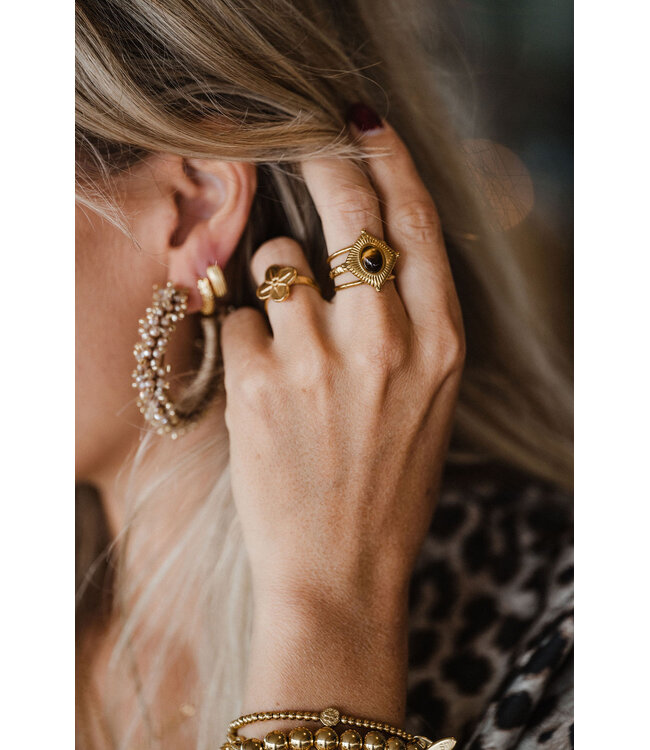 By Shir ring luxe clover